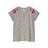 T shirt stripe tee embroidered multicolour summum