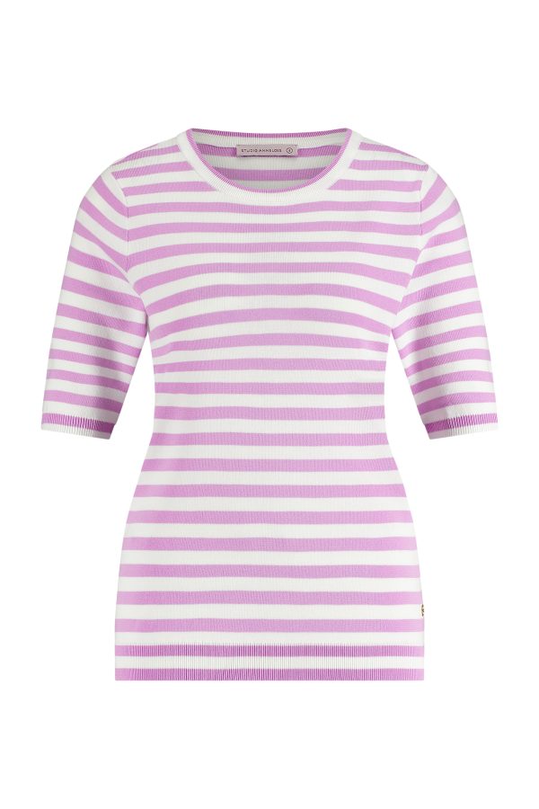 Luna ssl stripe pullover Studio Anneloes offwhite/lila pink