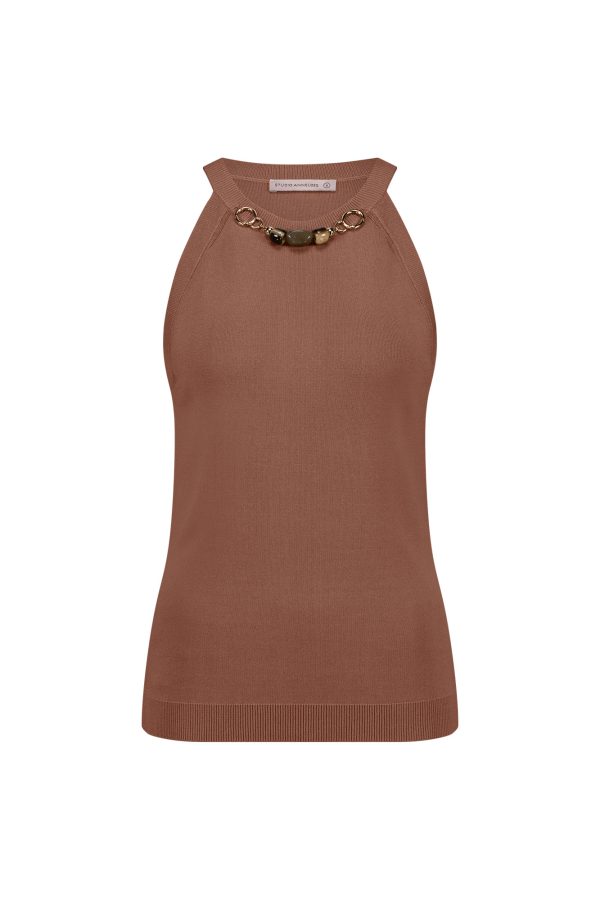 feline beads top chocolate Studio Anneloes