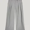 Trousers wide leg viscose blend stretch mist Summum