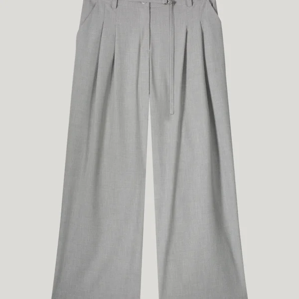 Trousers wide leg viscose blend stretch mist Summum