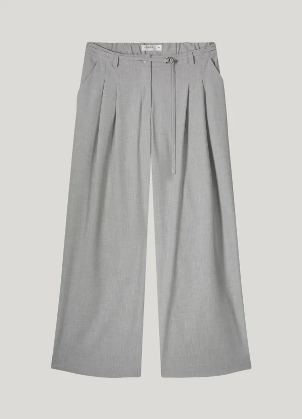 Trousers wide leg viscose blend stretch mist Summum