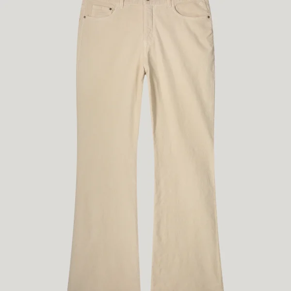 Slim flared pants strech baby cord ivory Summum