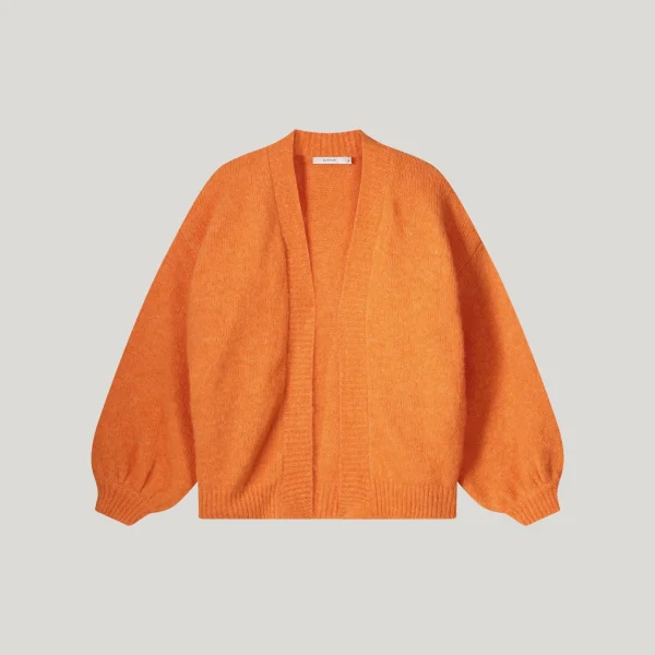 Puff sleeve cardigan orange Summum