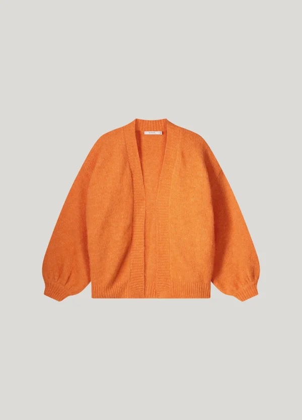 Puff sleeve cardigan orange Summum