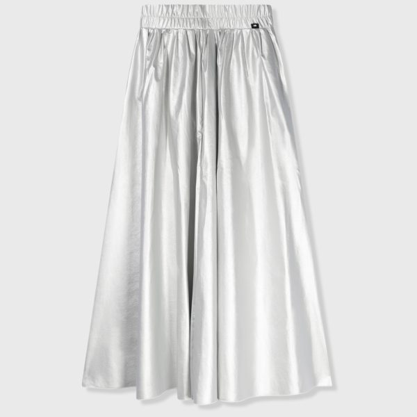 leather look pleated skirt silver 10 Days