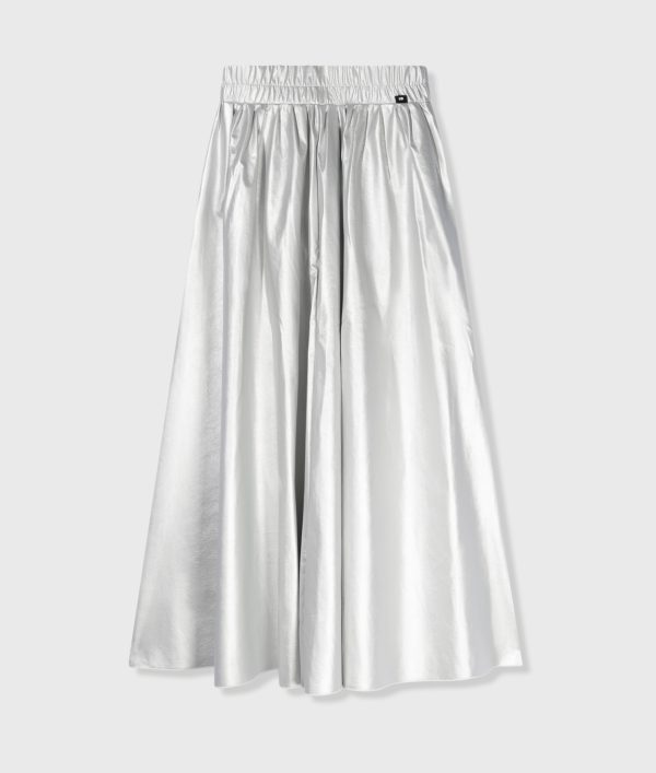 leather look pleated skirt silver 10 Days