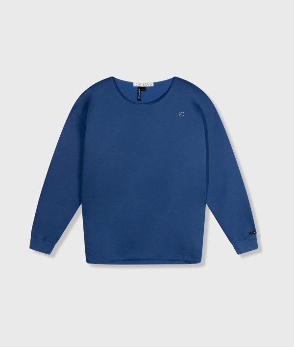 raw edge statement sweater true blue 10 Days