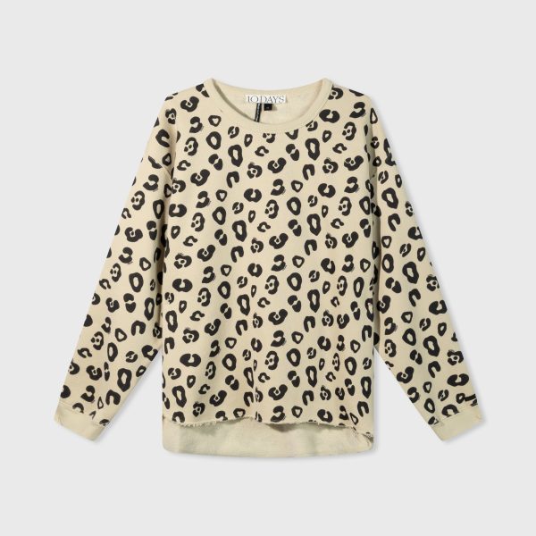 raw edge sweater leopard oyster 10 days