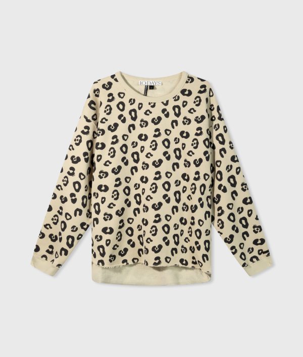 raw edge sweater leopard oyster 10 days