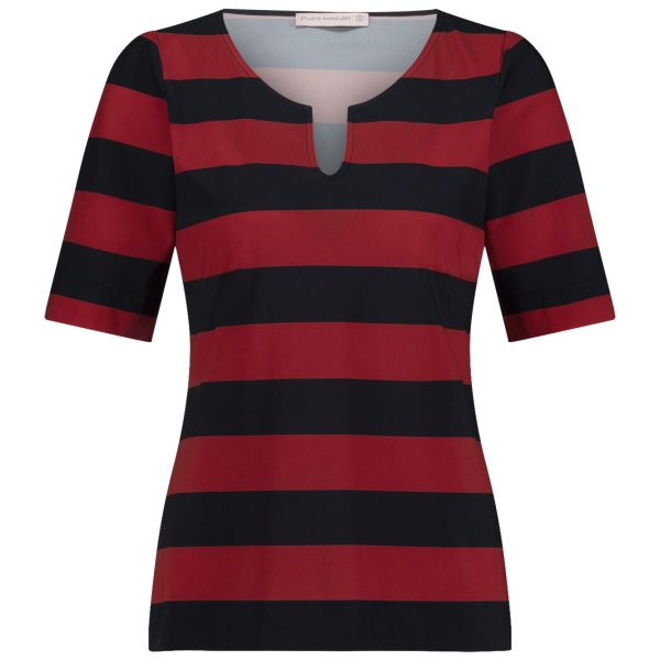 Becki strip shirt dark blue/red Studio Anneloes