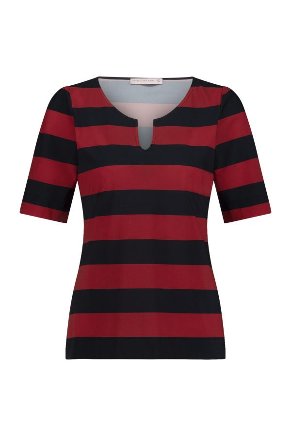 Becki strip shirt dark blue/red Studio Anneloes