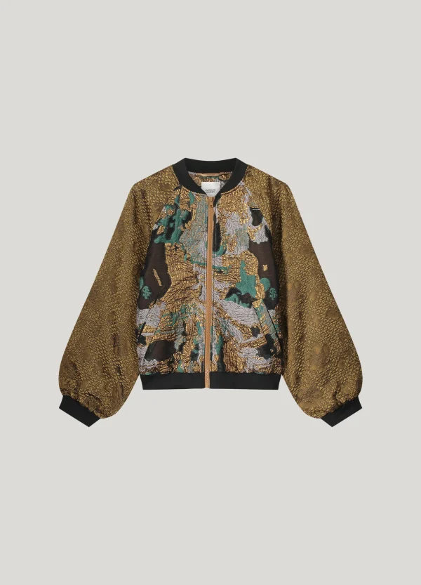 Jacket jacquard mix olive Summum