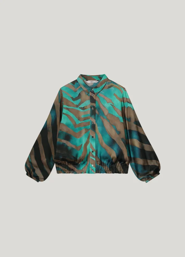 blouse smock painted tiger Peacock Summum