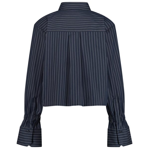 fildeli poplin stripe blouse midnight blue/off white Studio anneloes