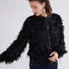 blouse fringe fluffy black summum