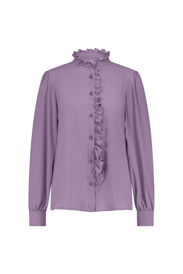 idetta ruffle blouse lila studio anneloes