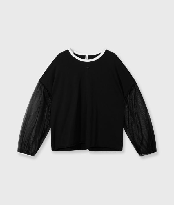 soft sweater tulle sleeves black 10 days