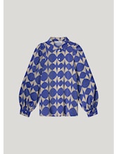 Blouse two tone print royal blue summum