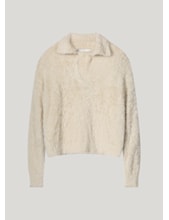 polo sweater fake fur knit ivory summum