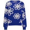 cassify flower pullover royal blue/off white studio anneloes