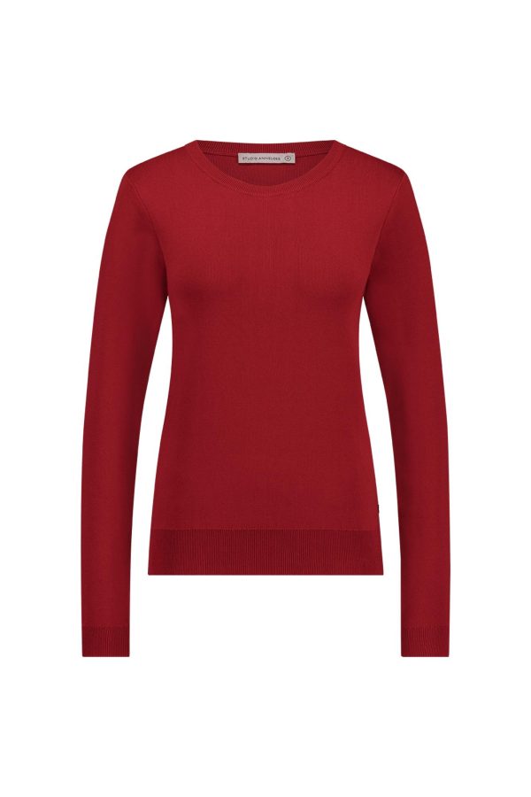 lana pullover deep red studio anneloes
