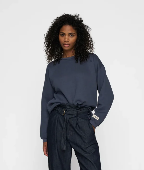 raw edge statement sweater yale blue 10 days