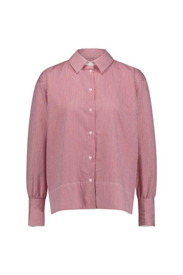 Tamar poplin blouse offwhite/cerise studio anneloes