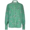Liona poplin flower stripe blouse clover green studio anneloes