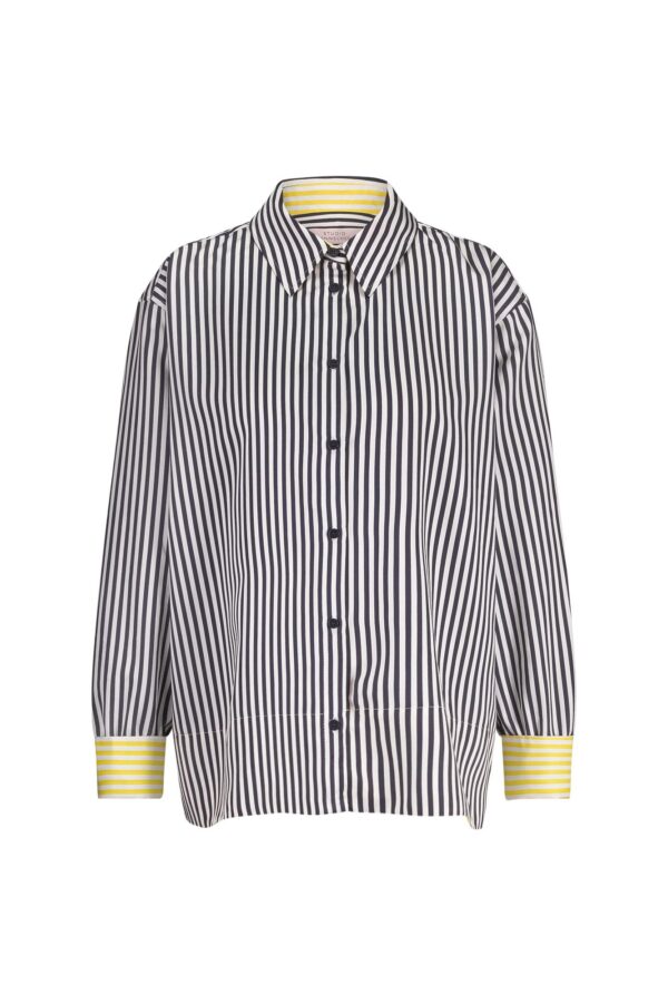 Tamar stripe blouse dark blue/off white studio anneloes
