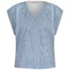 Leonie small stripe top off white/midblue