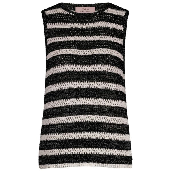charz crochet top black/off white studio anneloes