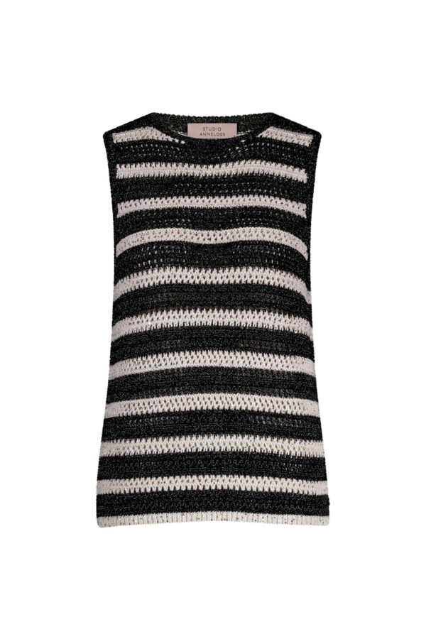 charz crochet top black/off white studio anneloes